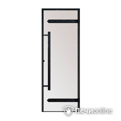 Дверь для бани Harvia Стеклянная дверь для сауны LEGEND 7/19 черная коробка сосна сатин D71905МL в Краснотурьинске